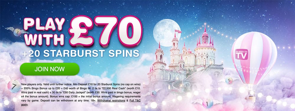Moon Bingo Promo Code 2021 Get £70   20 Spins Bonus